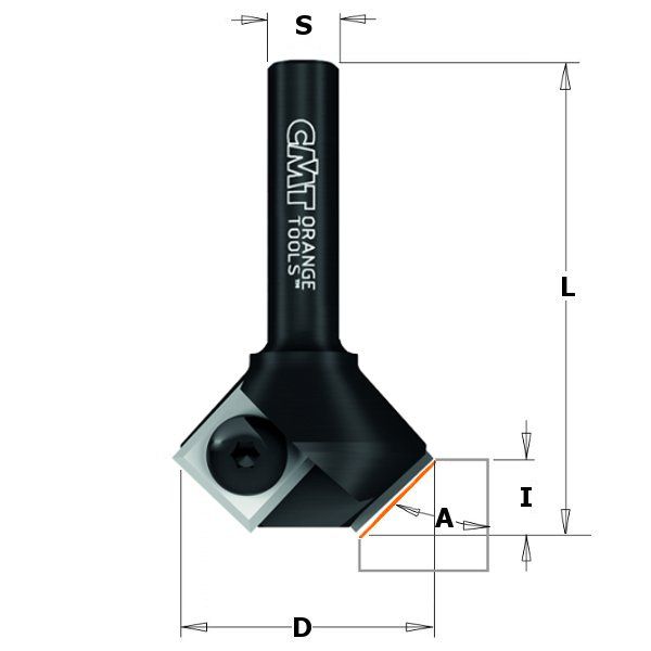 Tiesi pirštinė freza CMT 658.045.11; 29/8 mm 