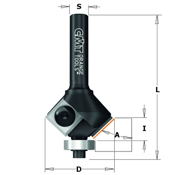 Nuožulnų freza CMT 659.022.11; 25/11 mm su guoliu