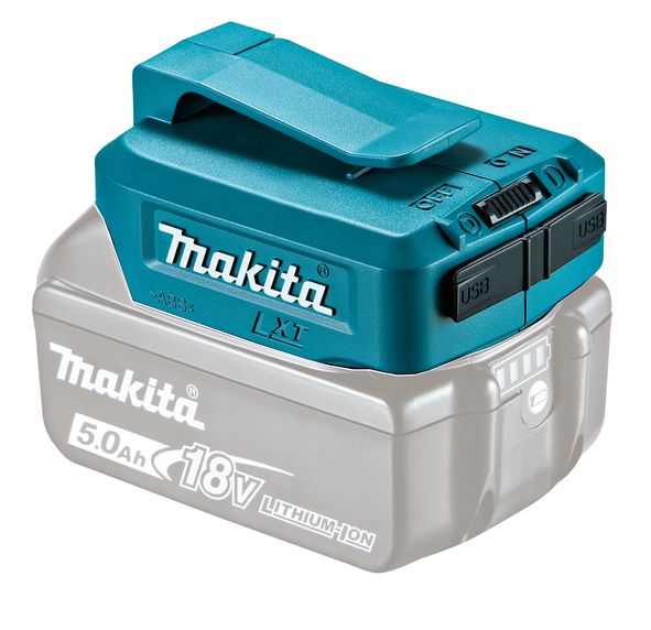 Akumuliatorių adapteris Makita 18V -> USB (x2) tinka krauti telefono baterijoms