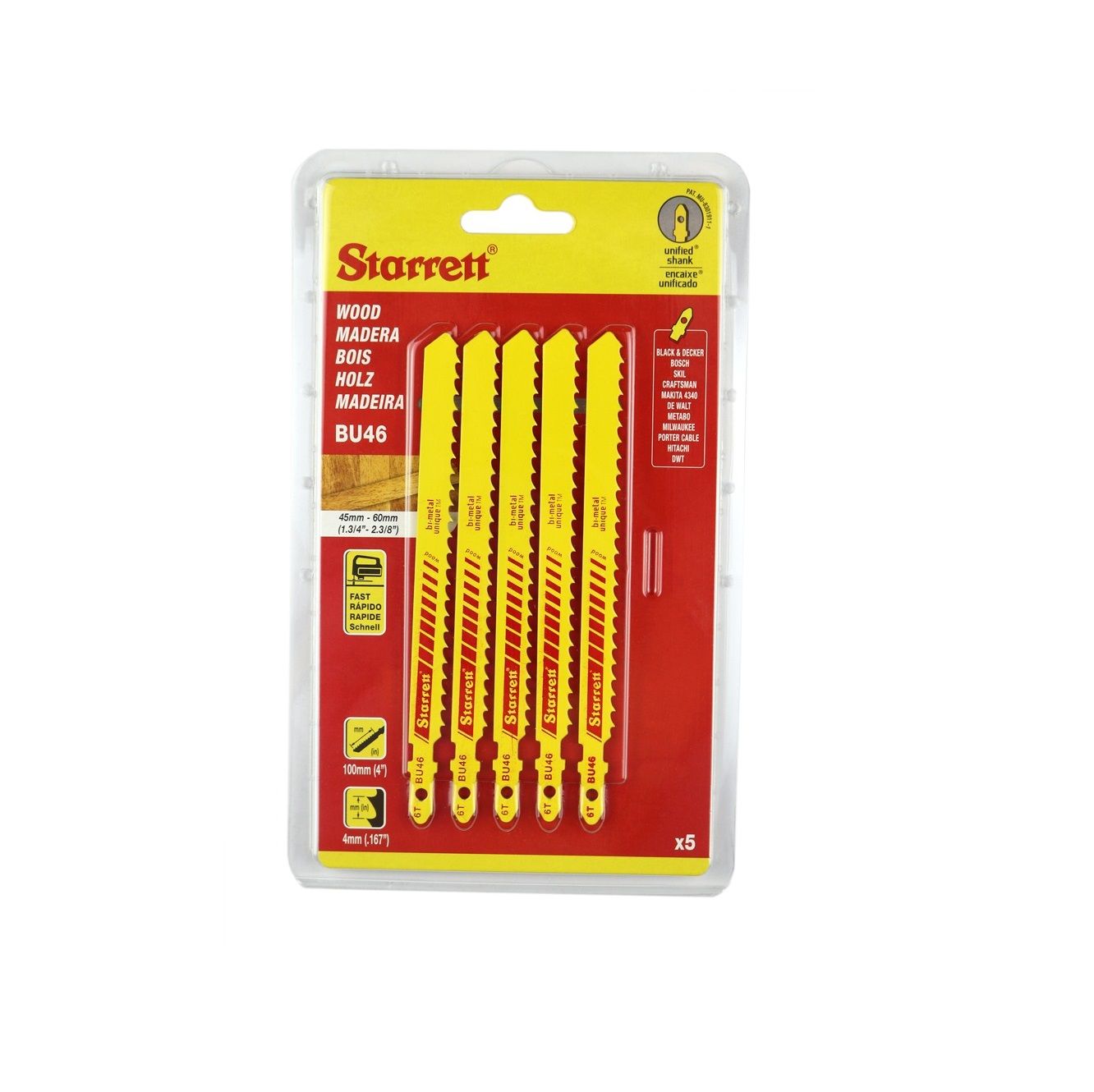 Pjūkleliai siaurapjūkliui Starrett BU46; 5 vnt.