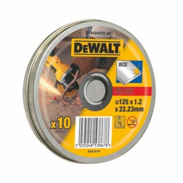 Abrazyvinis pjovimo diskas DeWalt DT42340TZ; 125x1,2 mm; 10 vnt.