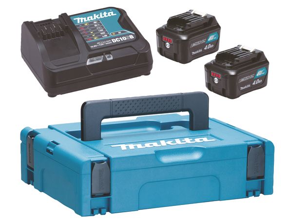Priedų rinkinys Makita 197641-2; 12 V; 2x4,0 Ah akum.&nbsp;+ pakrovėjas DC10SB