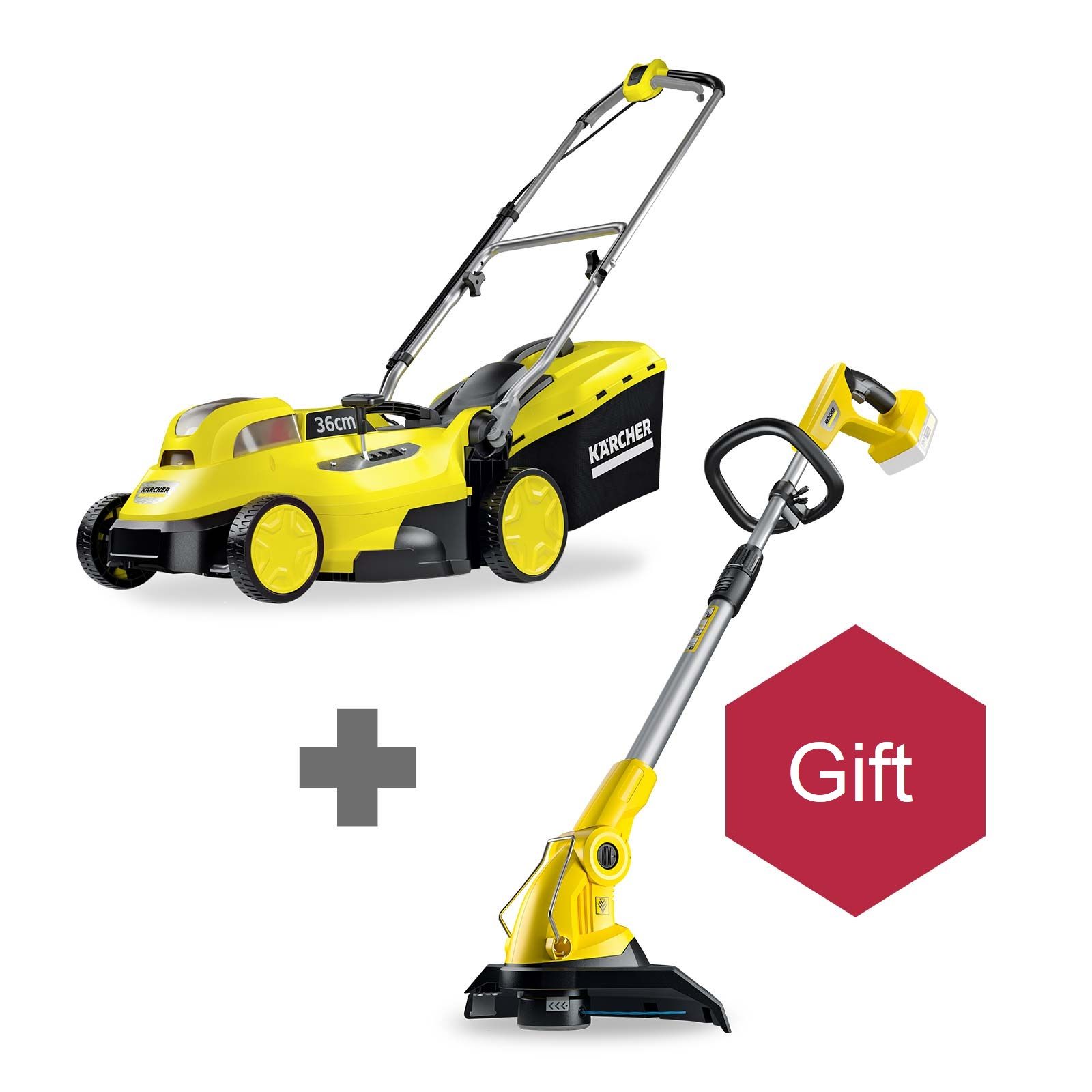 Vejapjovė Karcher LMO 18-36; 18 V; 1x5,0 Ah + Žoliapjovė - trimeris Karcher LTR 18-30; 18 V