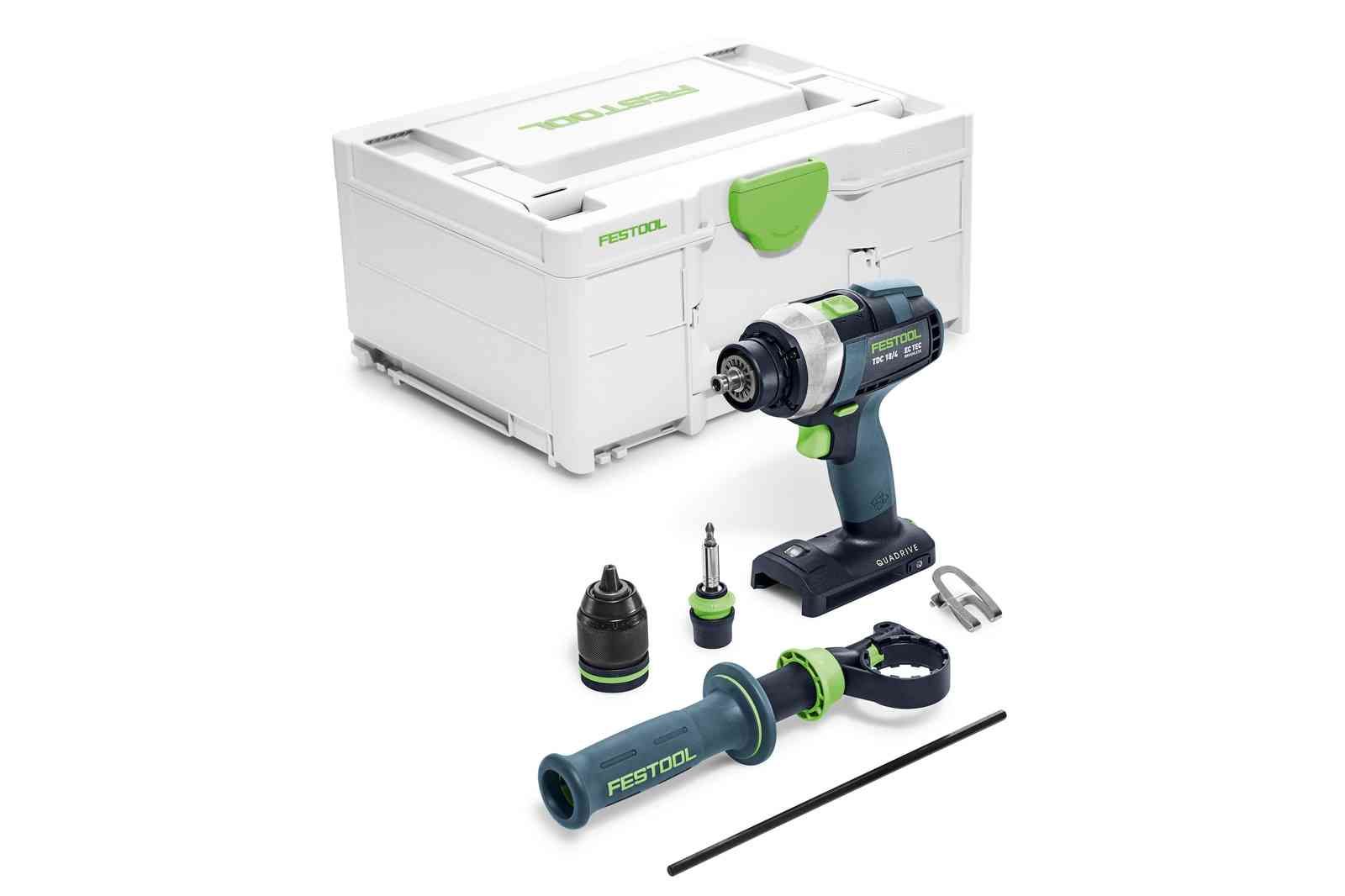 Akumuliatorinis suktuvas-gręžtuvas Festool TDC 18/4 I-Basic QUADRIVE; 18V (be...