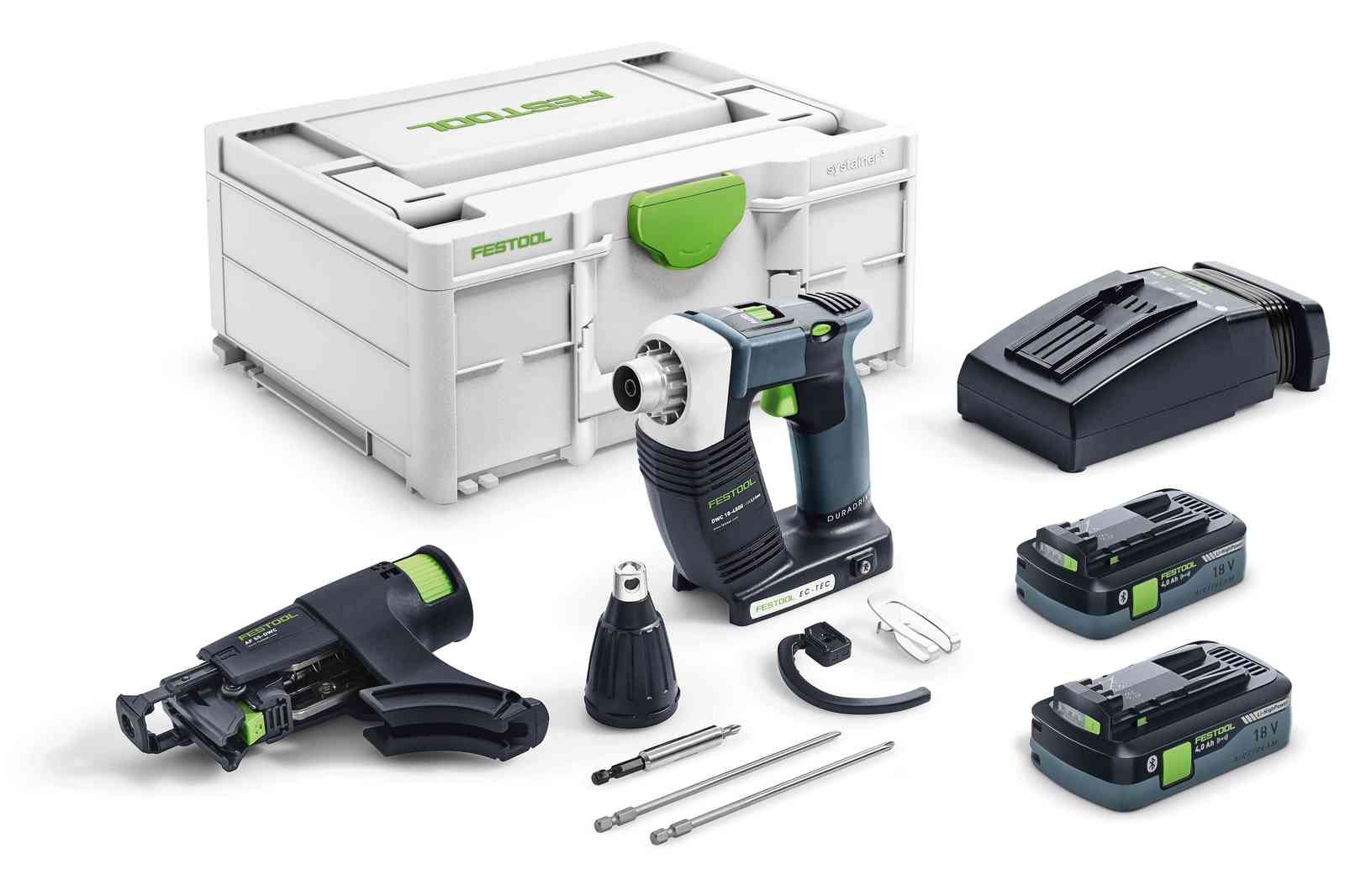 Juostinis suktuvas Festool DWC 18-4500 HPC 4,0 I-Plus DURADRIVE; 18 V; 2x4,0 Ah akum.