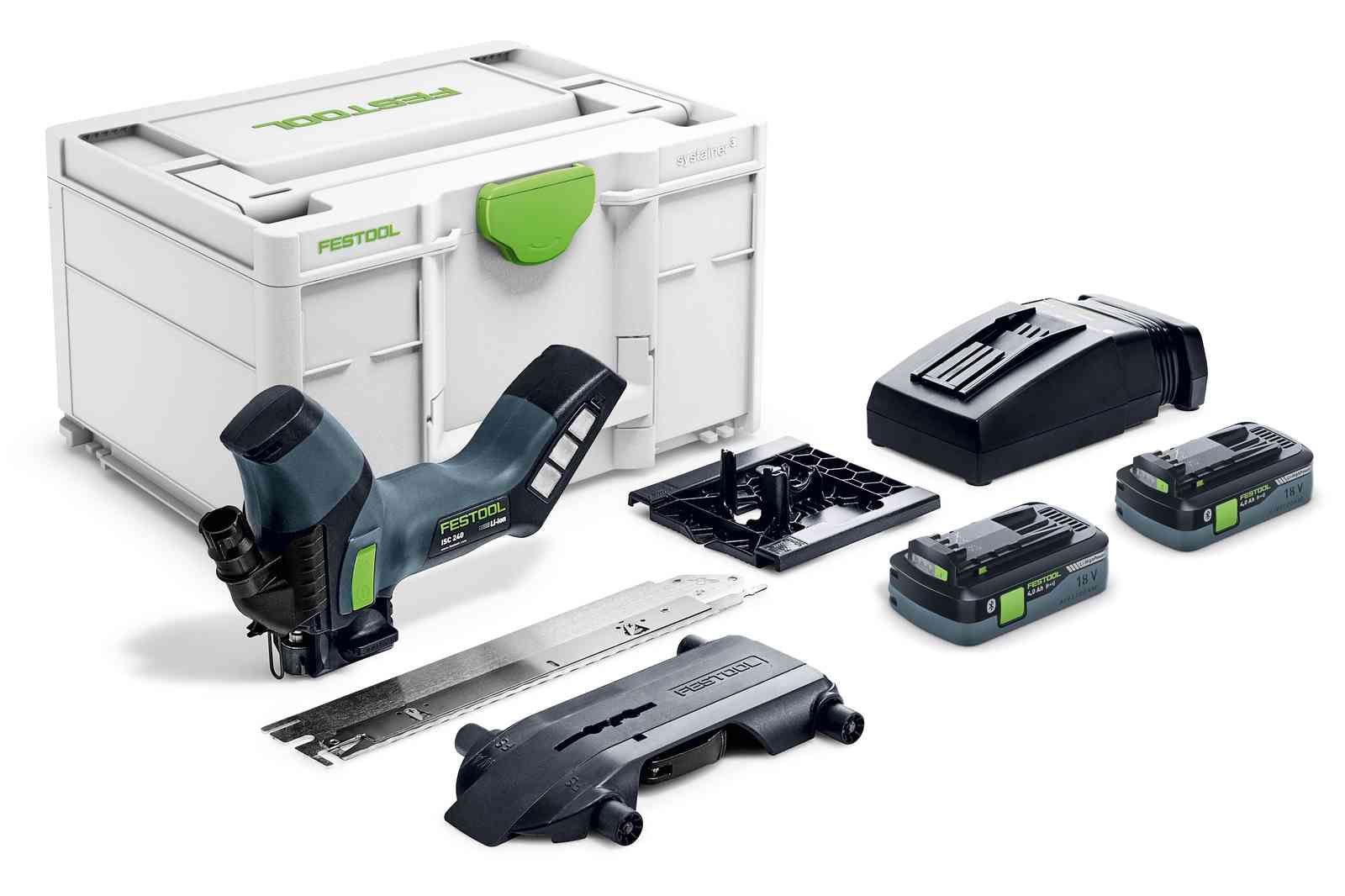 Akumuliatorinis pjūklas izoliacinėms medžiagoms Festool ISC 240 HPC 4,0 EBI-Plus; 18V; 2x4,0 Ah