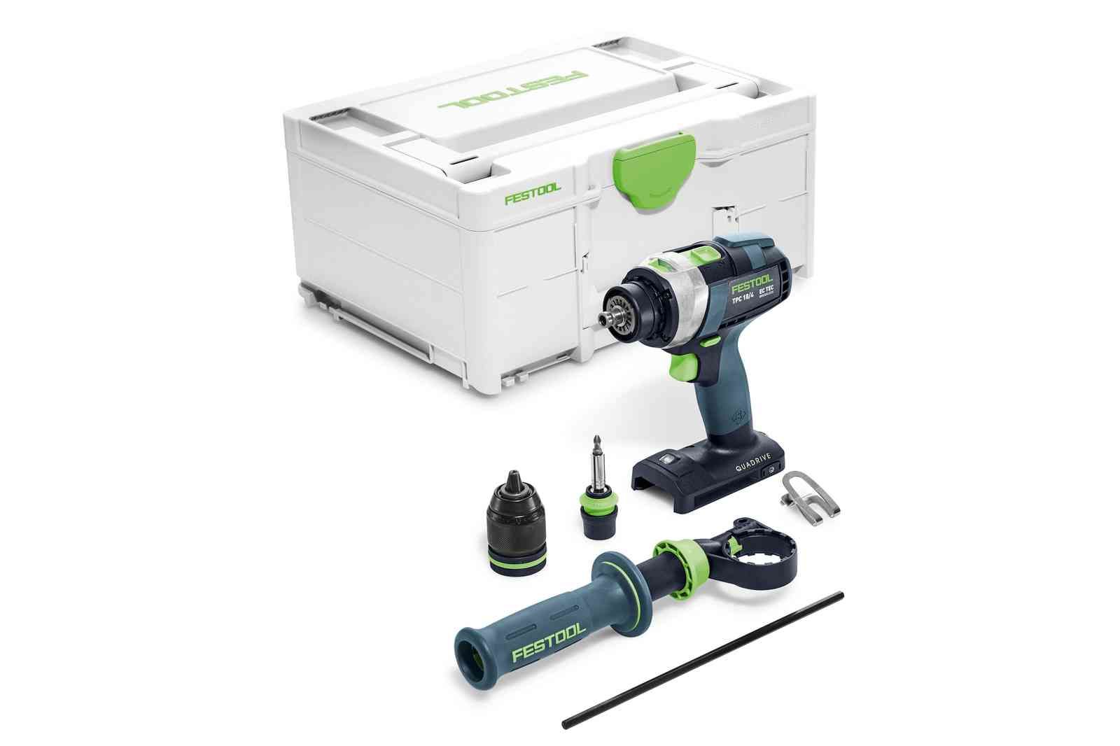 Smūginis suktuvas-gręžtuvas Festool TPC 18/4 I-Basic QUADRIVE; 18V (be...