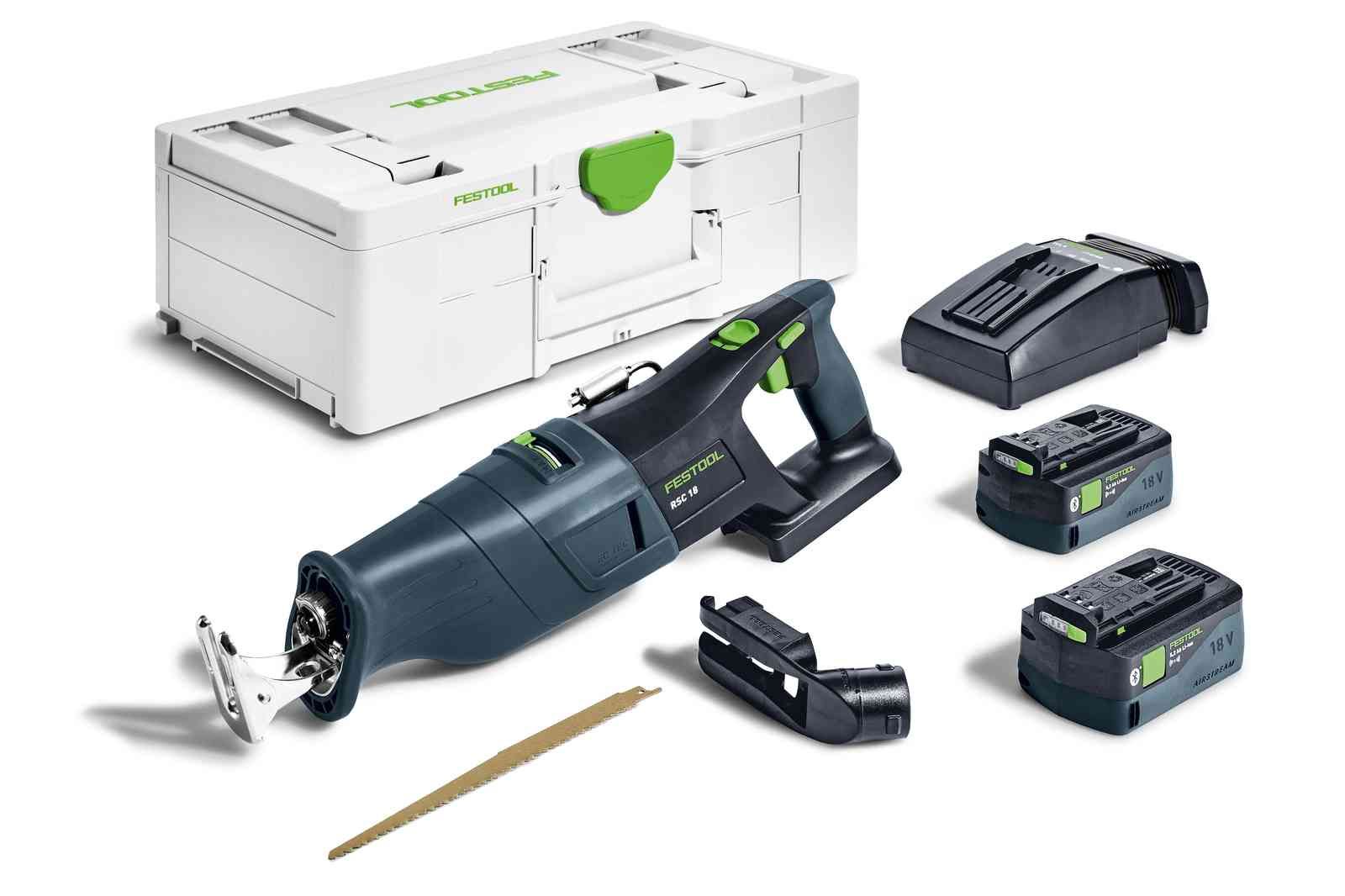 Akumuliatorinis tiesinis pjūklas Festool RSC 18 5,0 EB-Plus; 18 V; 2x5,0 Ah akum.