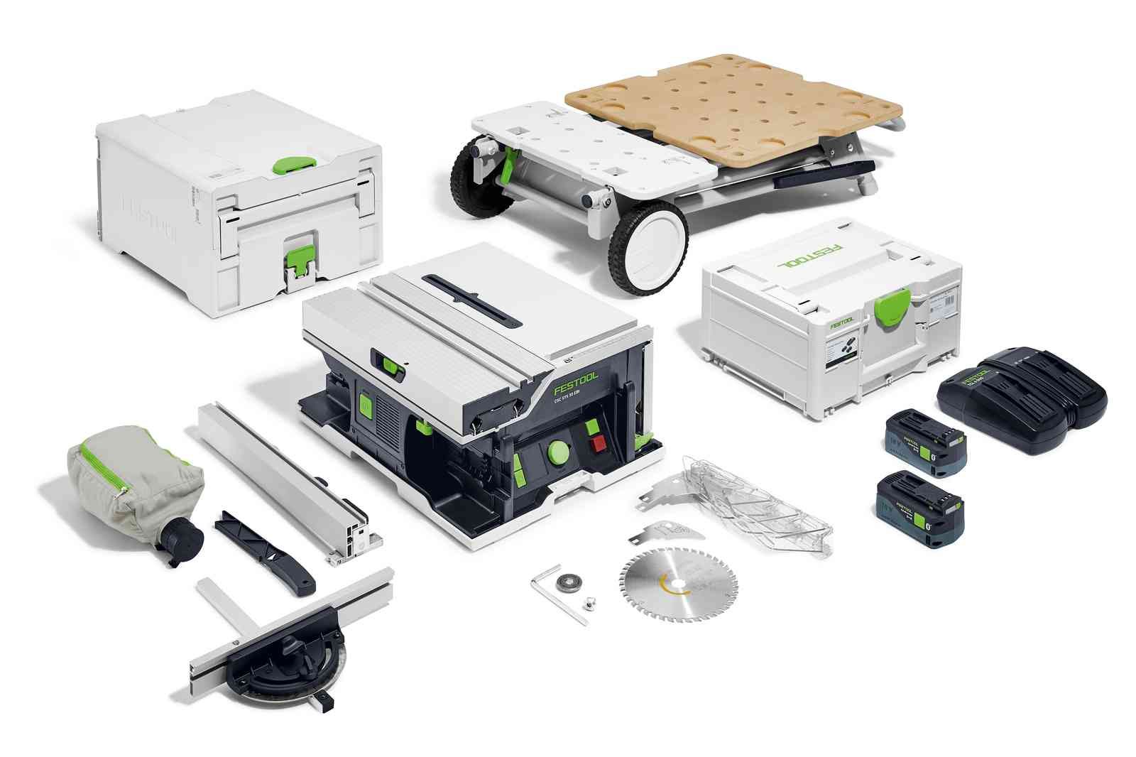 Išilginio pjovimo staklės Festool CSC SYS 50 EBI-Set; 18 V; 2x5,0 Ah akum.