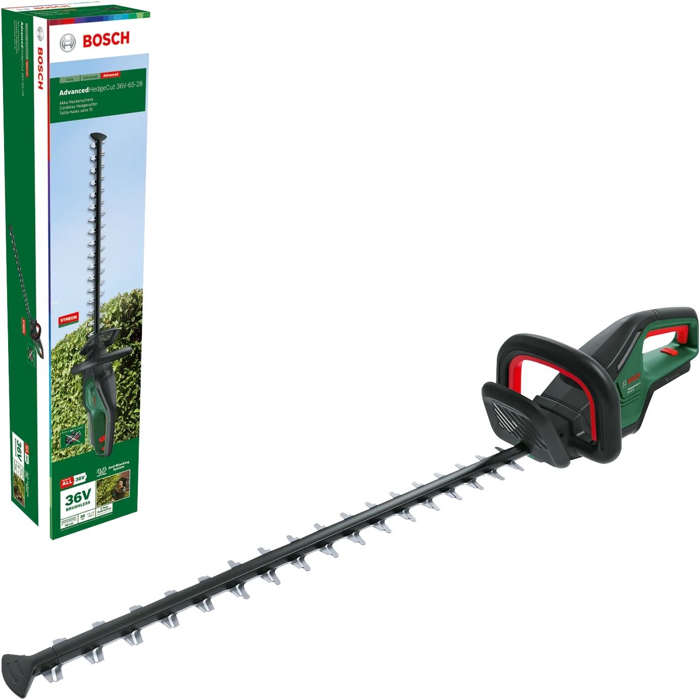 Gyvatvorių žirklės Bosch Advanced HedgeCut 36-6528 Solo; 36 V; 65 cm (be akumuliatoriaus ir pakrovėjo)