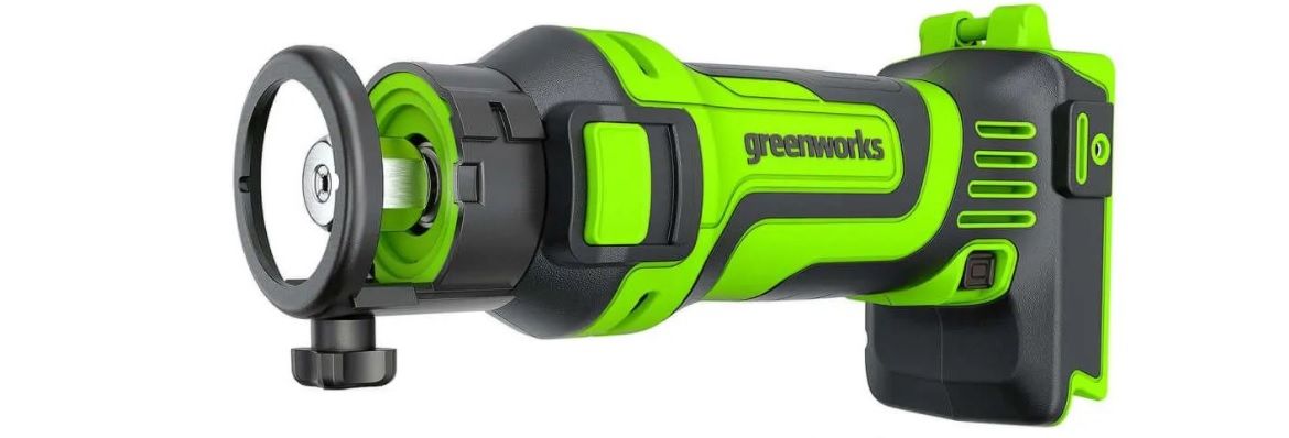 Pjūklas gipsokartono plokštėms pjauti Greenworks G24SS; 24 V (be akumuliatoriaus ir...