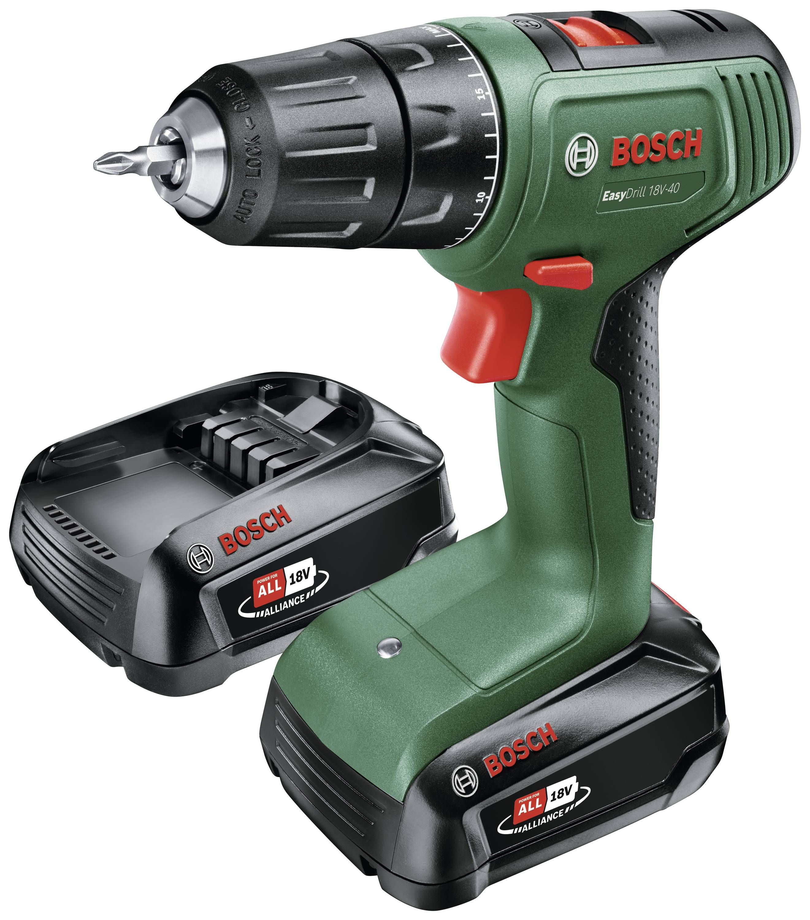 Suktuvas-gręžtuvas Bosch EasyDrill 18V-40; 18 V; 2x2,0 Ah akum.