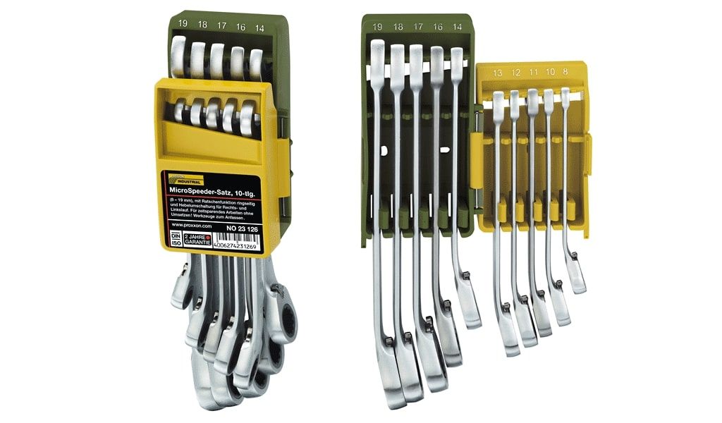 Terkšlinių veržliarakčių rinkinys Proxxon MicroSpeeder; 8-19 mm; 10 vnt.