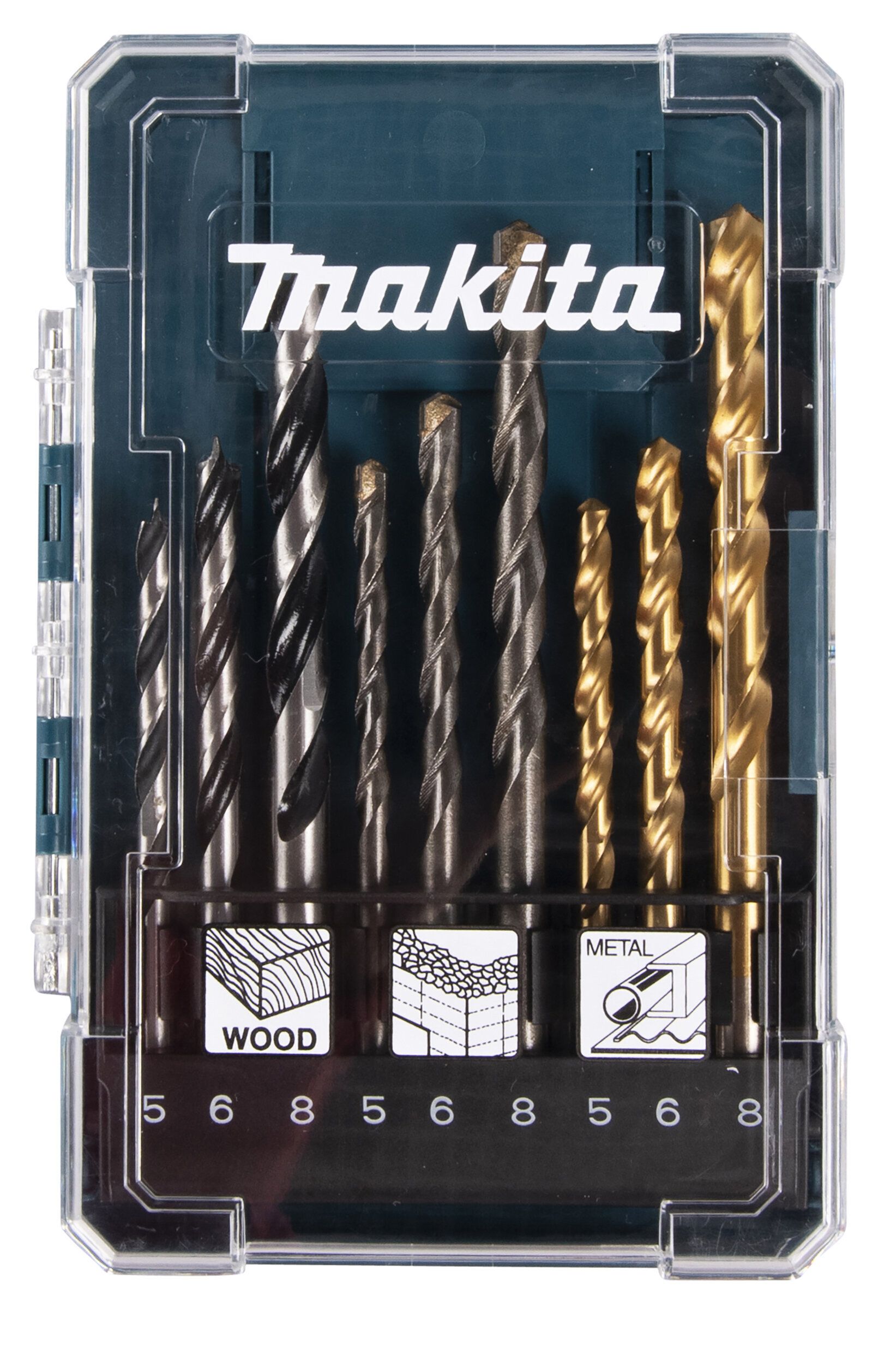 Grąžtų komplektas Makita D-71962; 5/6/8 mm; 9 vnt.