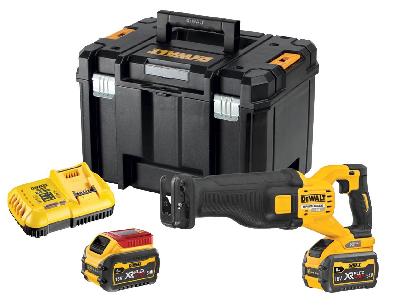 Tiesinis pjūklas DeWalt FlexVolt DCS389T2-QW; 54 V; 2x6,0 Ah akum.