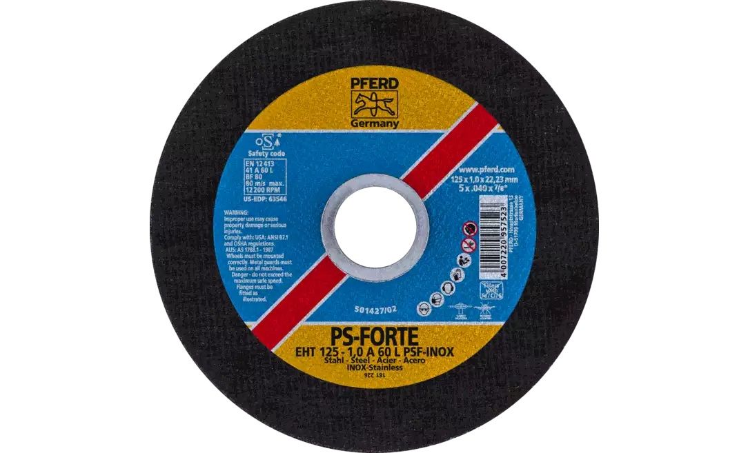 Abrazyvinis pjovimo diskas Pferd PSF Classic Steelox; 125x1x22,23 mm 
