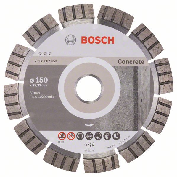 Deimantinis pjovimo diskas Bosch BEST FOR CONCRETE; 150 mm; 22,23 mm