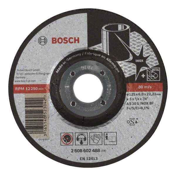 Šlifavimo diskas Bosch AS 30 S INOX BF; 125x6 mm 