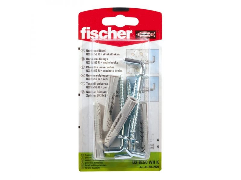 Savisriegis su kaisčiu Fischer UX WHK; 10x60 mm; 2 vnt.