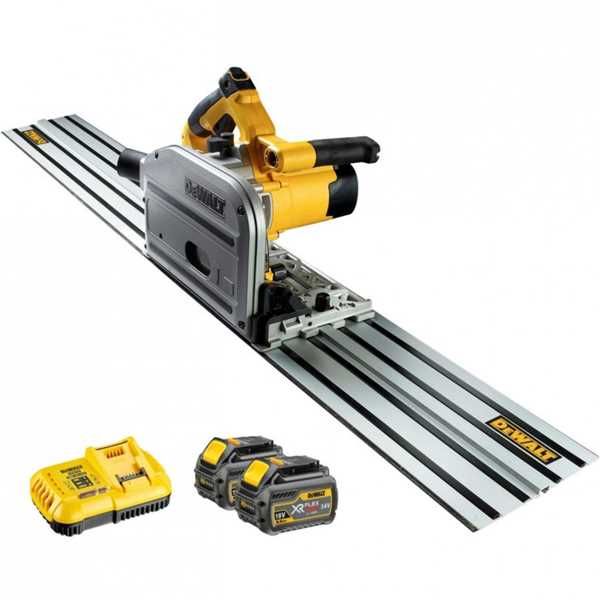 Akumuliatorinis diskinis pjūkla DeWalt FlexVolt DCS520T2R; 54 V 2x6,0 Ah akum. + kreipiančioji liniuotė DeWalt DWS5022; 1,5 m