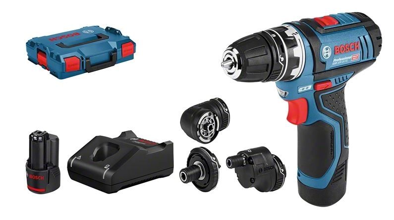 Suktuvas-gręžtuvas Bosch GSR 12V-15 FC Full Set; 12V; 2x2,0 Ah akum.
