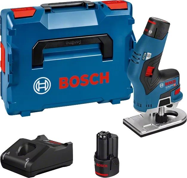 Briaunų freza Bosch GKF 12V-8; 12 V; 2x3,0 Ah akum.