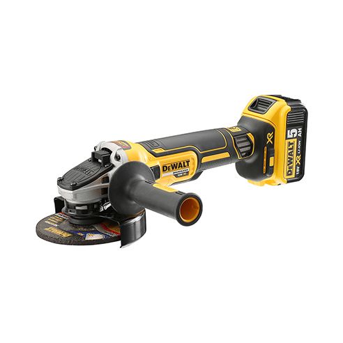 Kampinis šlifuoklis DeWalt DCG405P2; 18 V; 2x5,0 Ah akum.