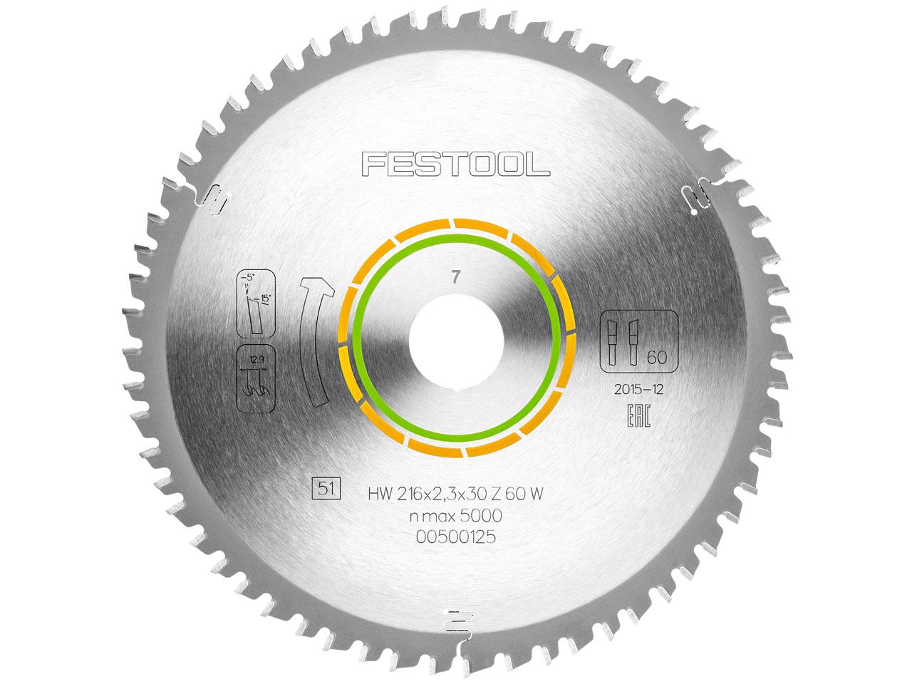 Pjovimo diskas medienai Festool; 216x2,3x30,0 mm; Z60; -5° 