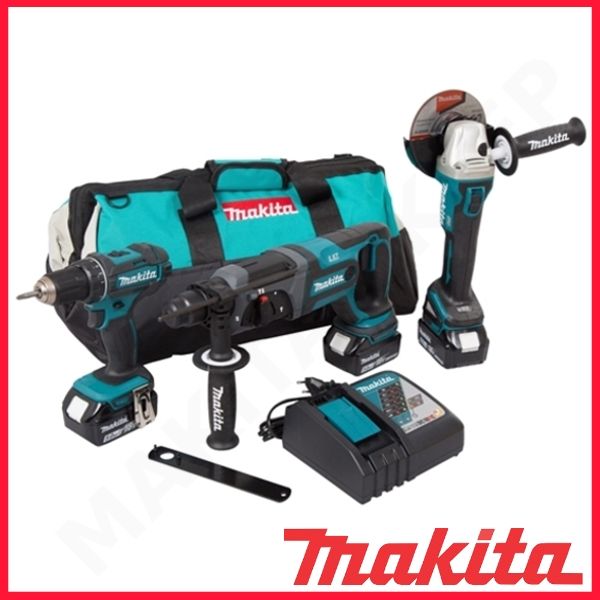 Įrankių rinkinys Makita DLX3078TX1 (DGA504 + DHR241 + DDF482); 18 V; 3x5,0 Ah akum.