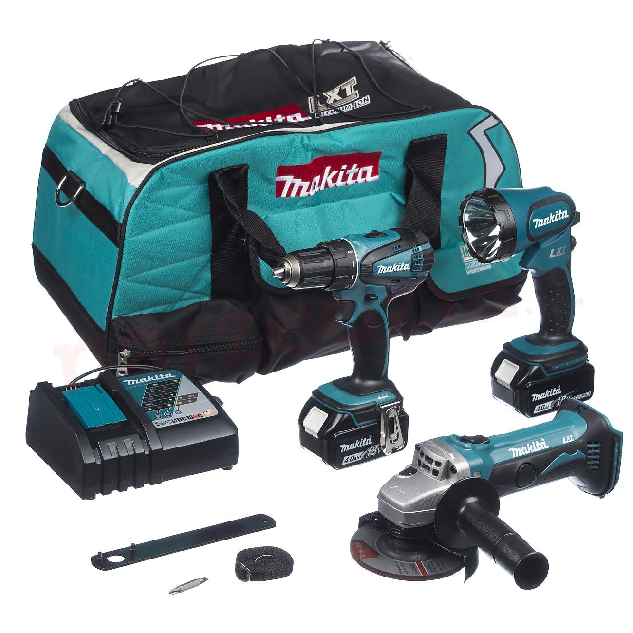 Įrankių rinkinys Makita DLX3007M (DDF456 + DGA452 + DML185); 18 V; 2x4,0 Ah akum.