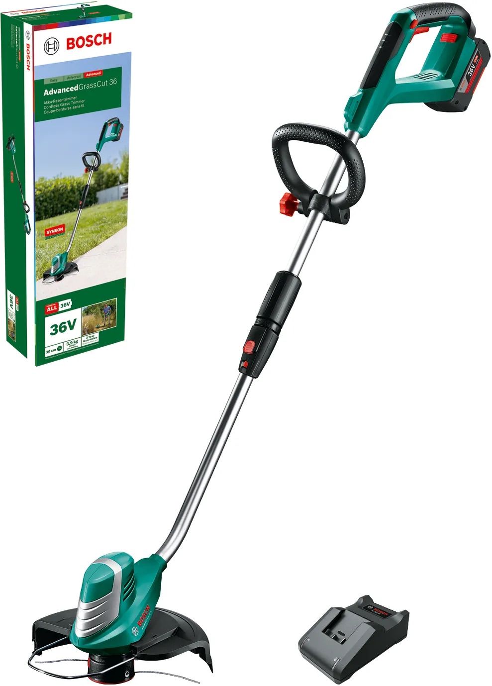 Žoliapjovė - trimeris Bosch AdvancedGrassCut 36; 36 V; 1x2,0 Ah akum.