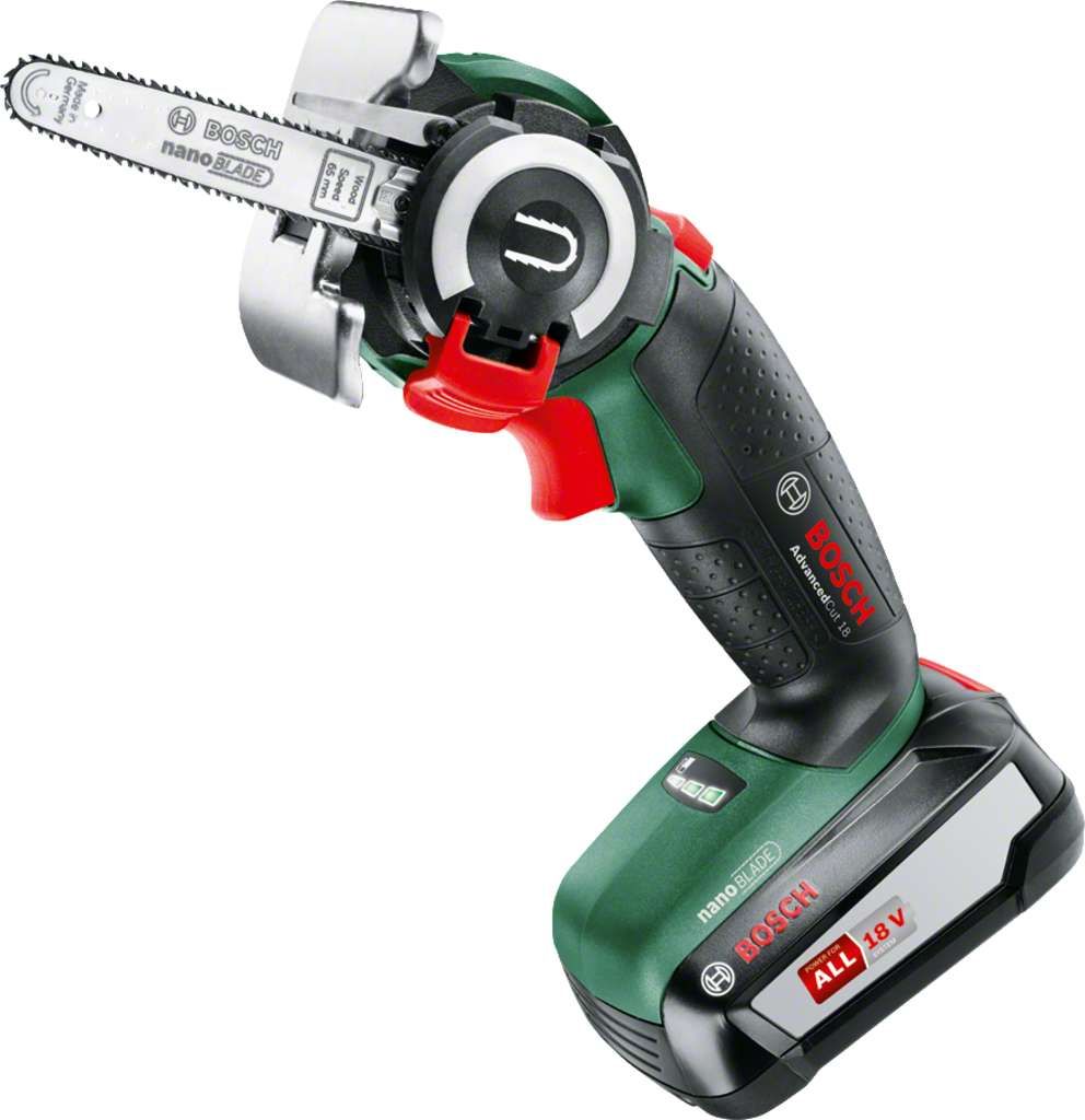 Grandininis pjūklas Bosch Advanced Cut; 18 V; 1x2,5 Ah akum.; 6,5 cm juosta