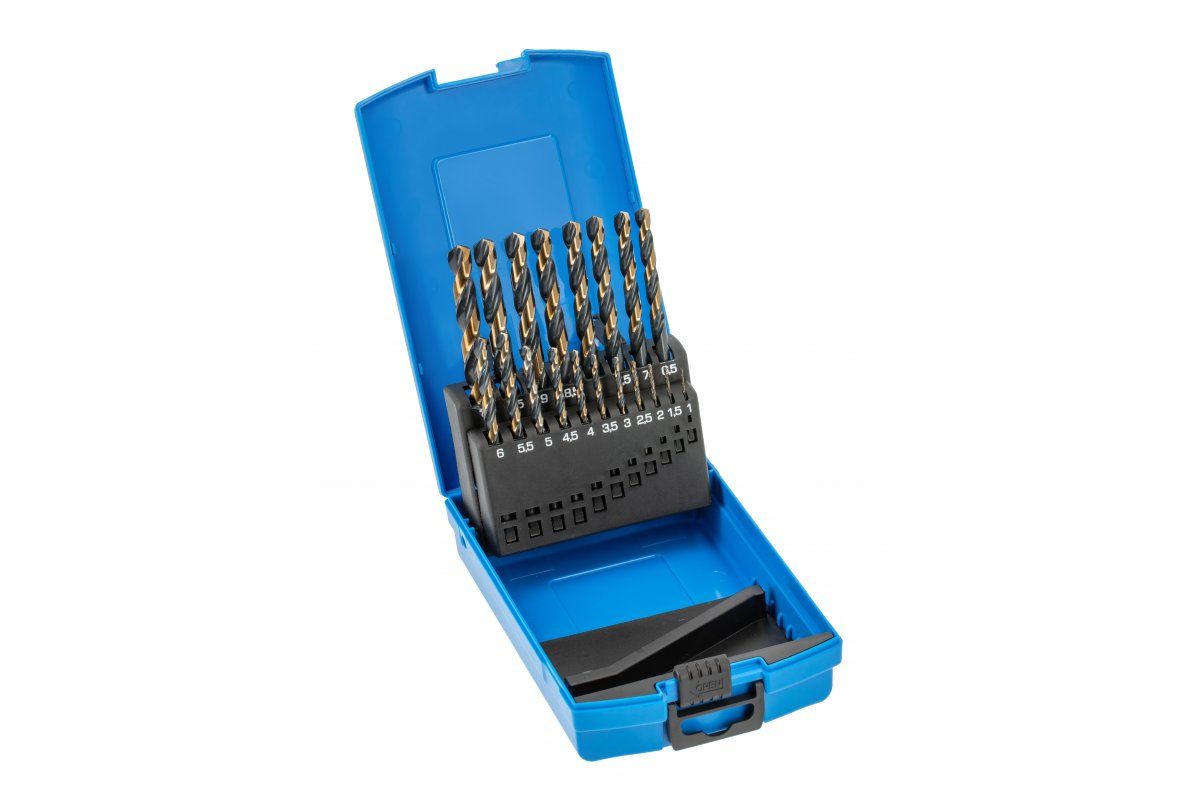 Grąžtų komplektas metalui Hogert HT6D900; 1,0-10 mm; 19 vnt.