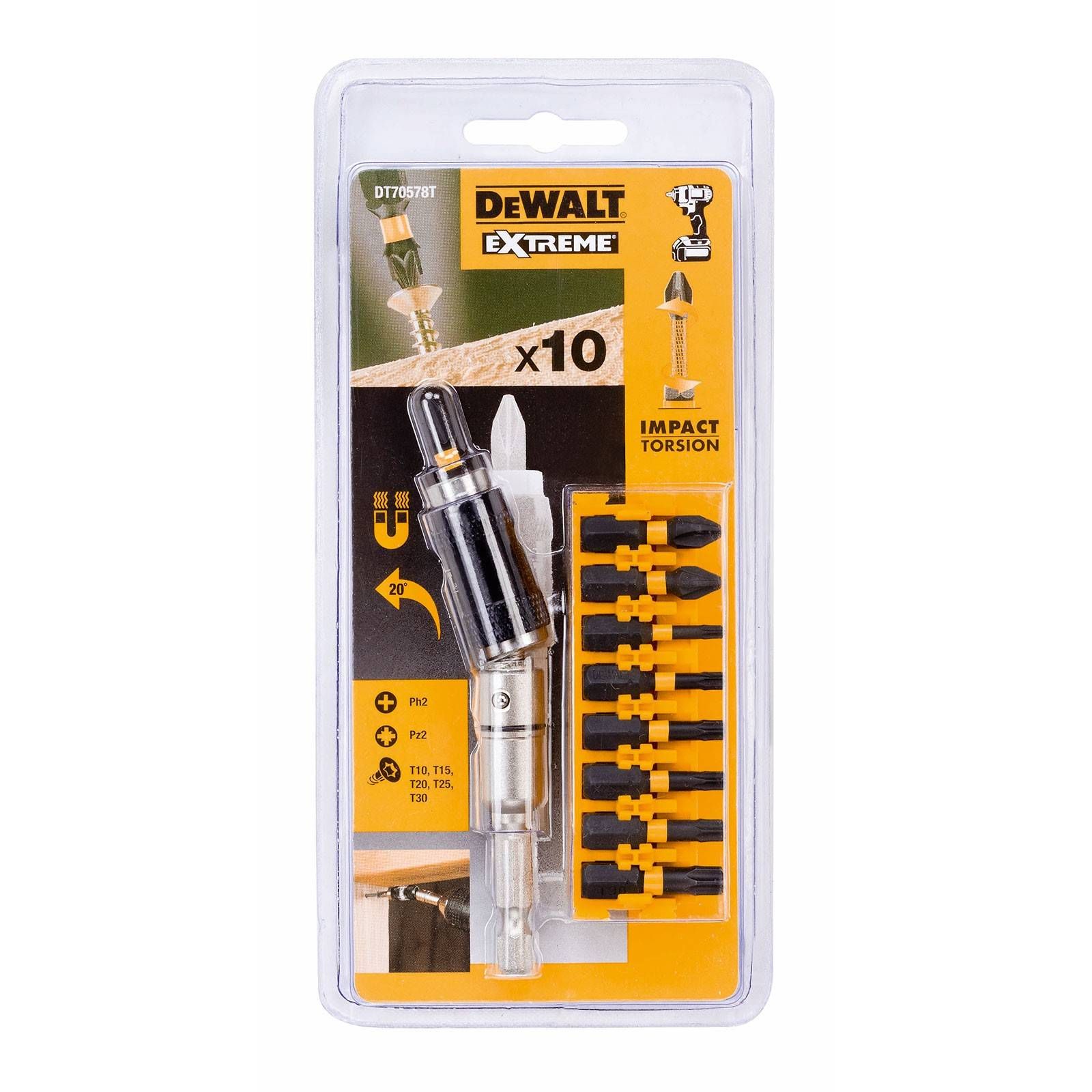 Sukimo antgalių rinkinys DeWalt DT70578T-QZ; 10 vnt.
