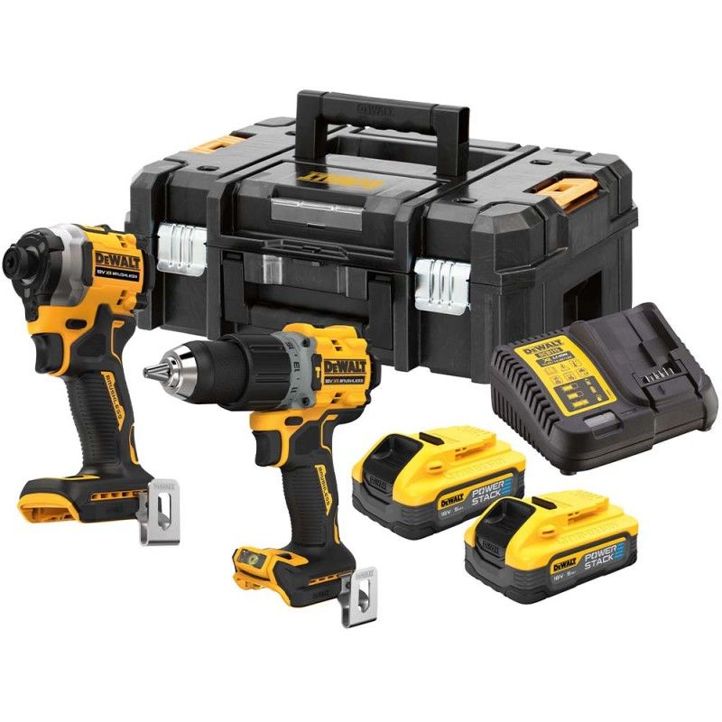 Įrankių rinkinys DeWalt DCK2050H2T-QW (DCD805 + DCF850); 18 V; 2x5,0 Ah akum.