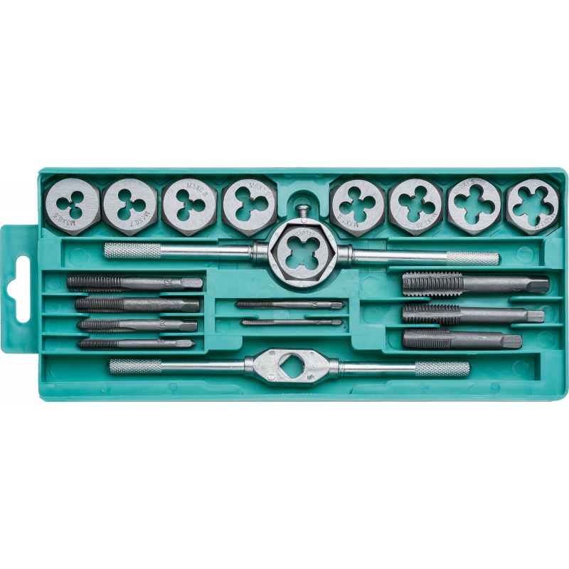 Sriegiklių ir sriegpjovių rinkinys Condor CON-WTD-9179; M3-M12; 20 vnt.