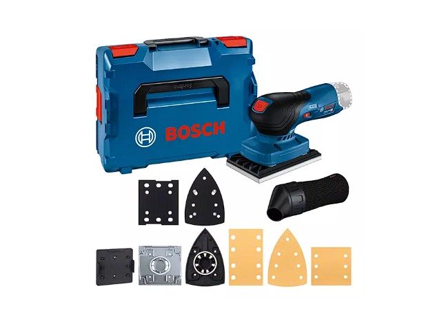 Plokštuminis šlifuoklis Bosch GSS 12V-13 Professional; 12 V (be akumuliatoriaus ir pakrovėjo) + L-BOXX 136