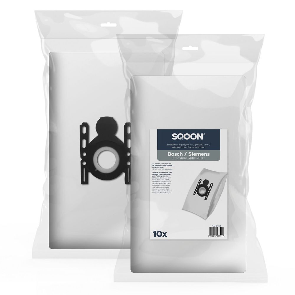 Medžiaginis dulkių maišelis SQOON 42025; Bosch/Siemens G-All 3-D; 10 vnt.