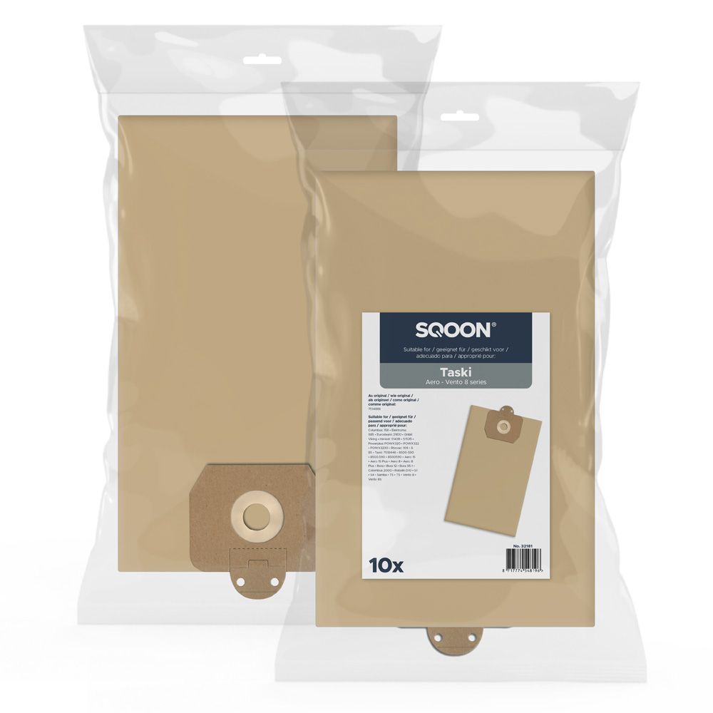Popieriniai maišeliai dulkių siurbliui SQOON 32181; Taski Vento 8/Cleanfix S10; 10...