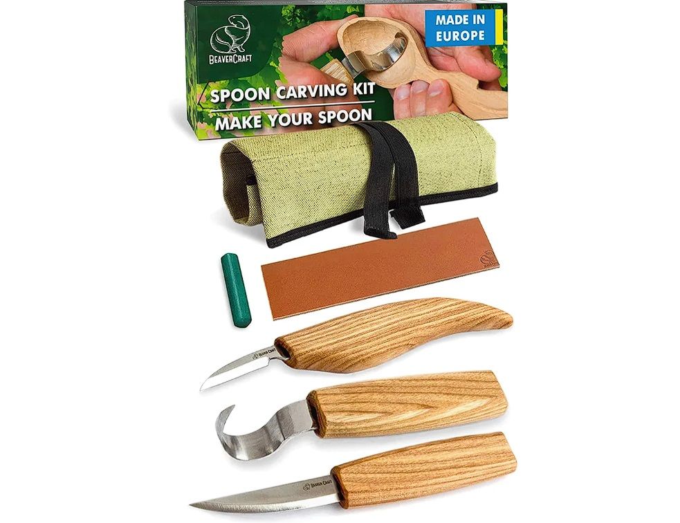 Drožinėjimo rinkinys BeaverCraft S13; 5 vnt.; šaukštų ir kitų medienos gaminių drožinėjimui