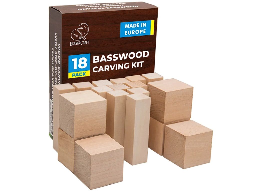 Lentelė - ruošinys BeaverCraft BW18; 18 vnt.; drožinėjimui