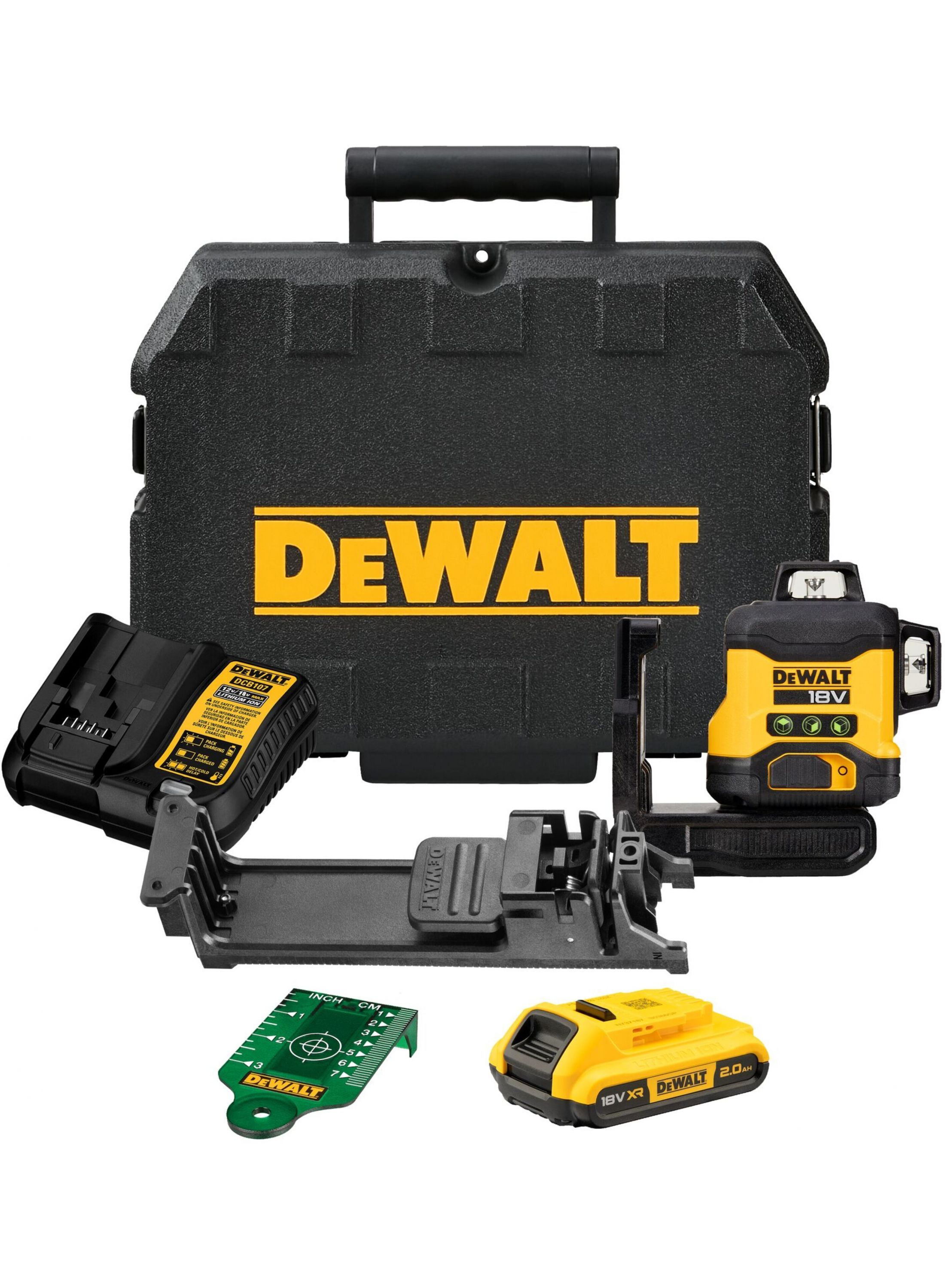 Kryžminis lazerinis nivelyras DeWalt DCLE34031D1-QW; 18 V; 1x2,0 Ah akum.