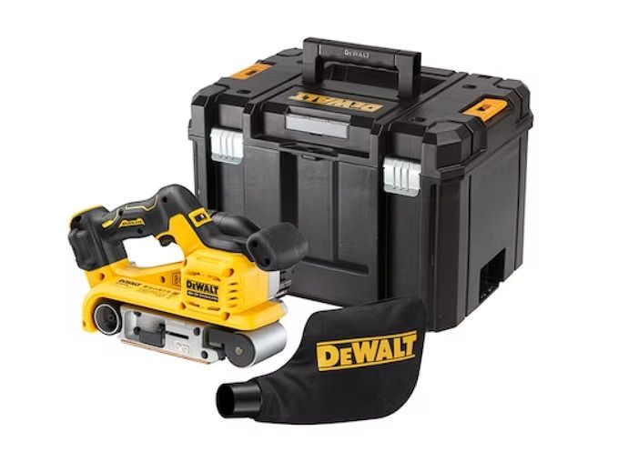 Juostinis šlifuoklis DeWalt DCW220NT-XJ; 18 V (be akumuliatoriaus ir pakrovėjo)