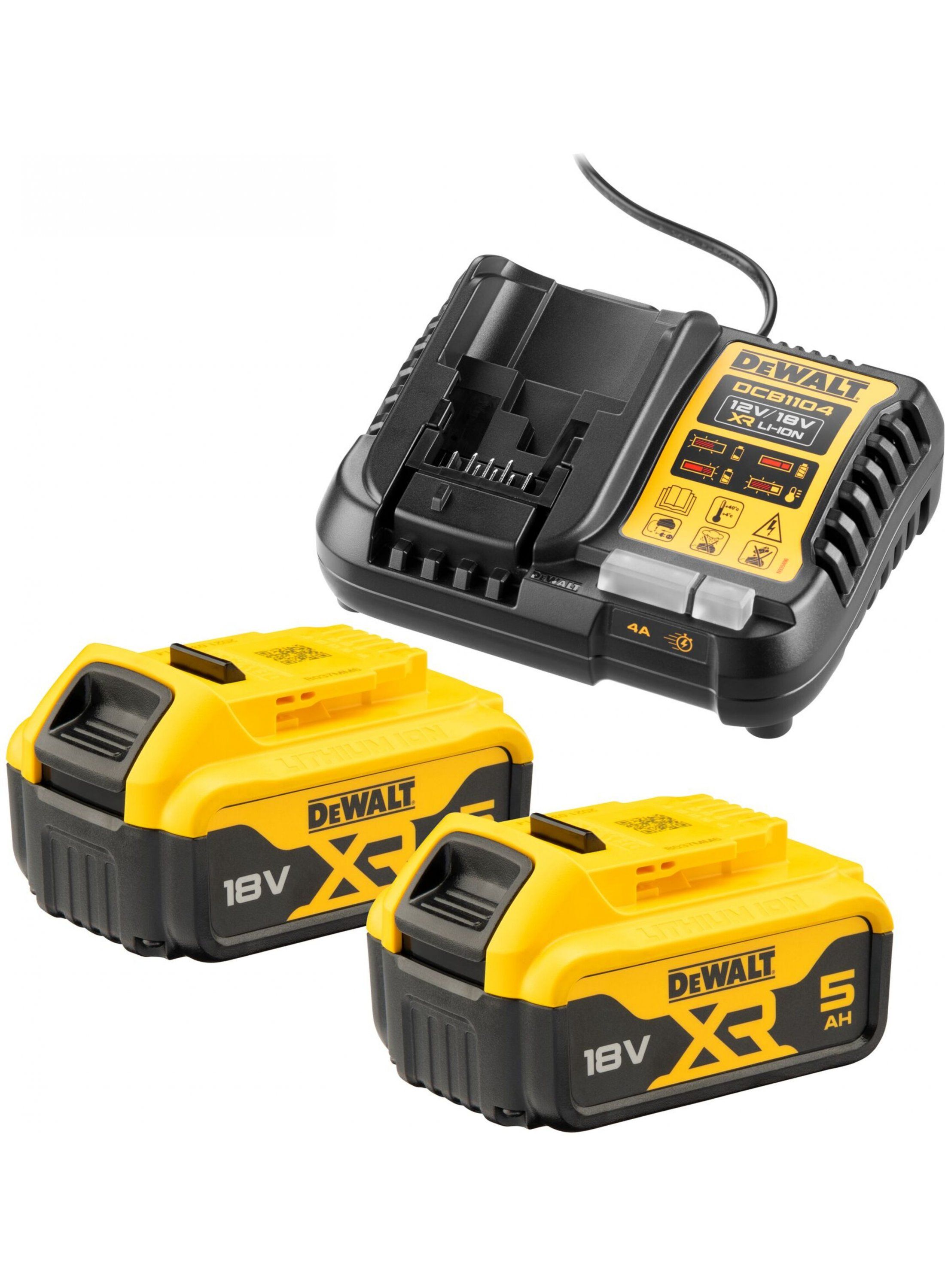 Priedų rinkinys DeWalt DCB1104P2-QW; 18 V; 2x5,0 Ah akum.