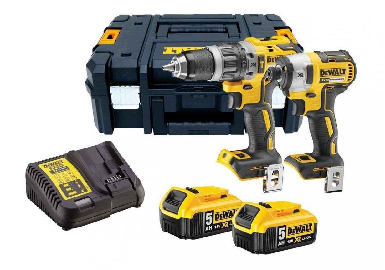 Įrankių rinkinys DeWalt DCK266P2LR-QW (DCD796 + DCF887); 18 V; 2x5,0 Ah akum.
