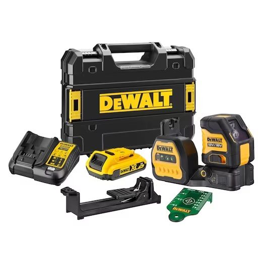 Kryžminis lazerinis nivelyras DeWalt DCE088D1G18-QW; 18 V; 1x2,0 Ah akum.