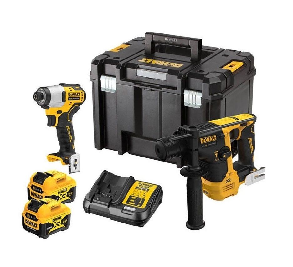 Įrankių rinkinys DeWalt DCK2104P2T-QW (DCG801 + DCH072); 12 V; 2x5,0 Ah akum.