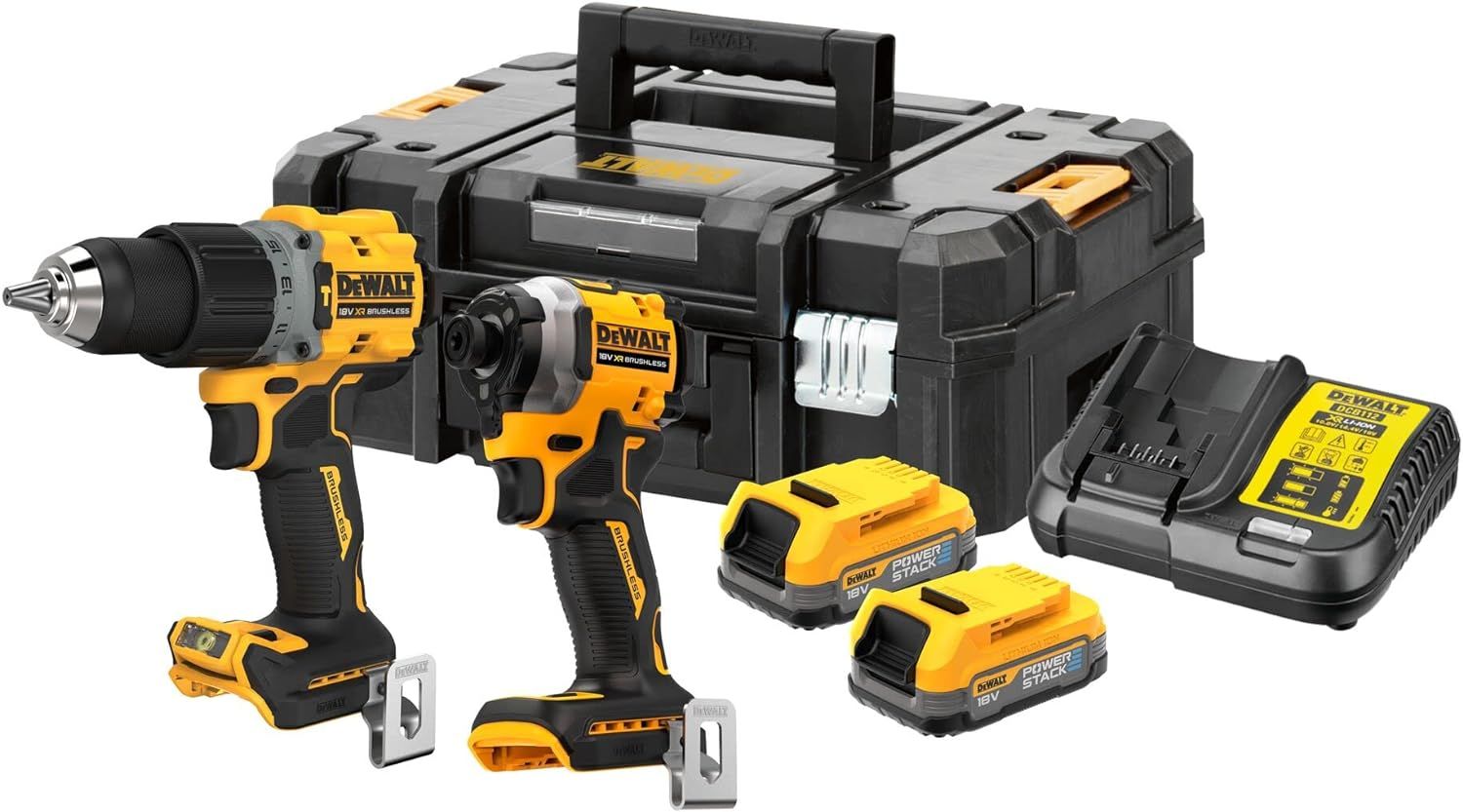 Įrankių rinkinys DeWalt DCK2050E2T-QW (DCD805 + DCF850); 18 V; 2x1,7 Ah akum.
