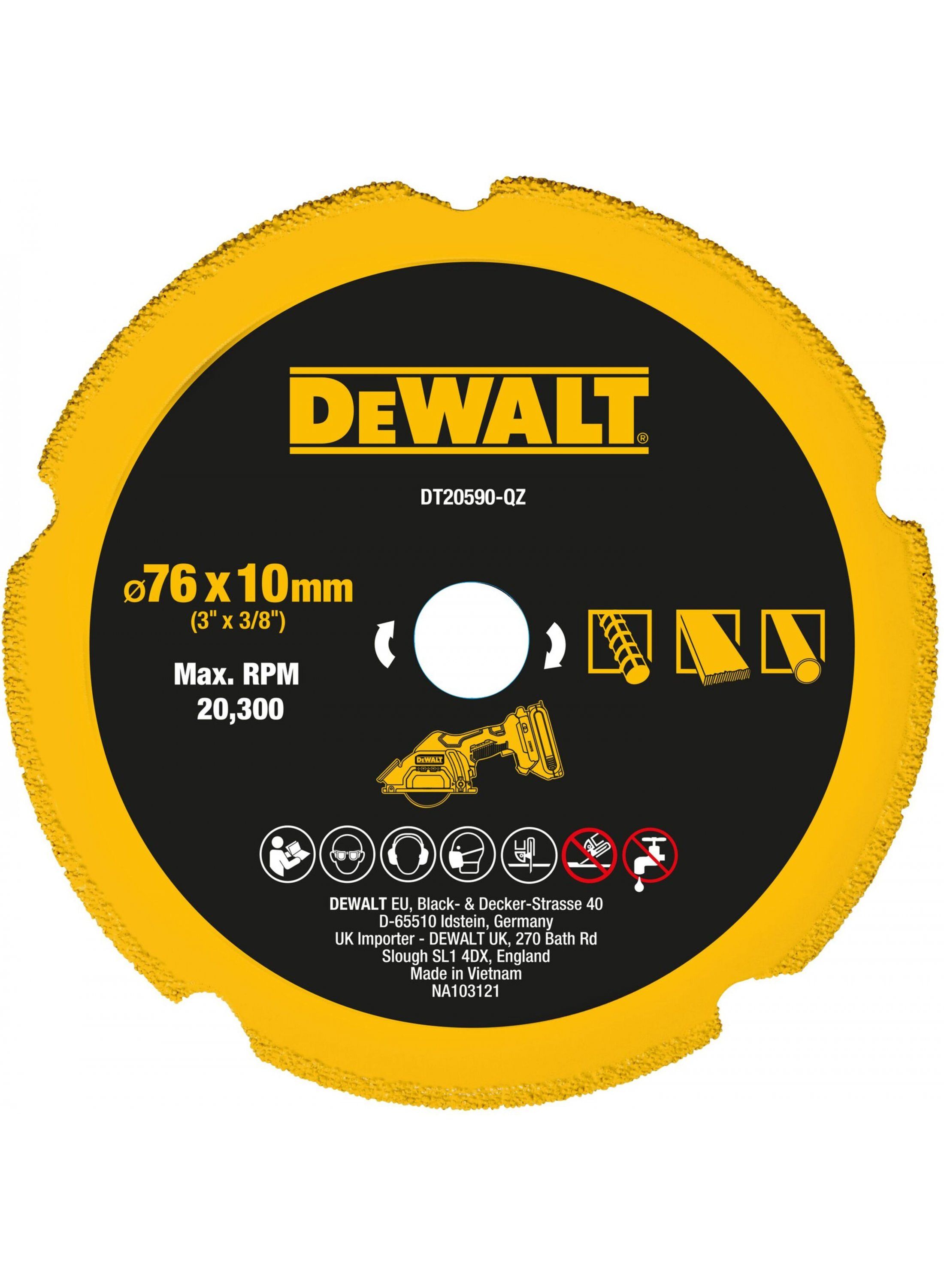 Deimantinis pjovimo diskas DeWalt DT20590-QZ; 76 mm