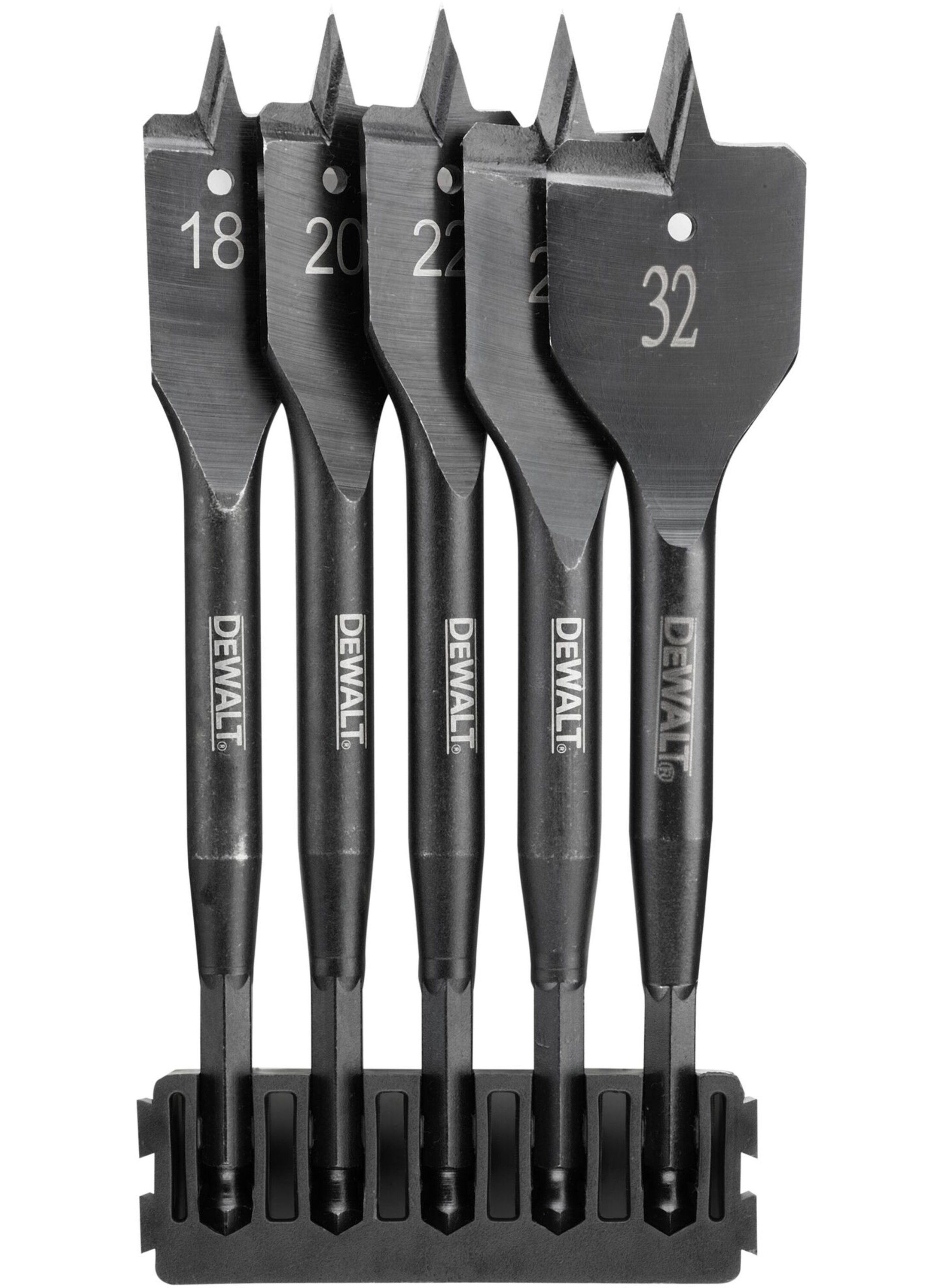 Plunksninių grąžtų rinkinys medienai DeWalt DT70832-QZ; 18-32 mm; 5 vnt.